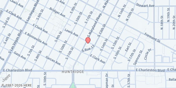 Map showing The Center (Gay and Lesbian Community Center) at 401 S. Maryland Pkwy., Las Vegas, NV