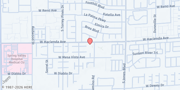 Map showing The Church of Jesus Christ of Latter-Day Saints at Hacienda Ave. at 6325 W. Hacienda Ave., Las Vegas, NV