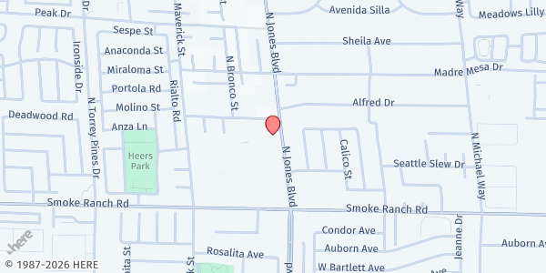 Map showing The Church of Jesus Christ of Latter-day Saints- Jones at 2555 N Jones Blvd., Las Vegas, NV