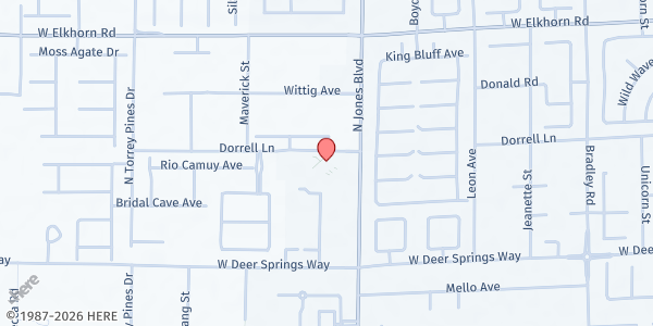 Map showing The Church of Jesus Christ on Dorrell at 6051 Dorrell Ln., Las Vegas, NV