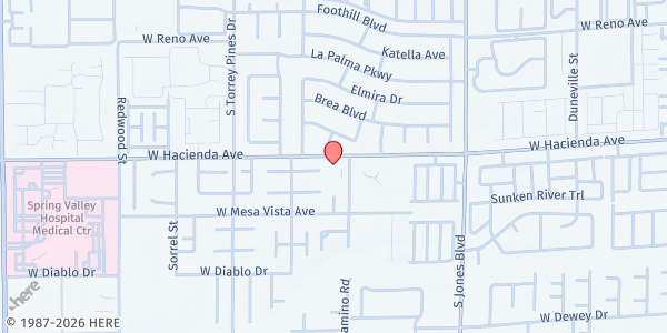 Map showing The Church of Jesus Christ on Hacienda at 6325 W. Hacienda Ave., Las Vegas, NV