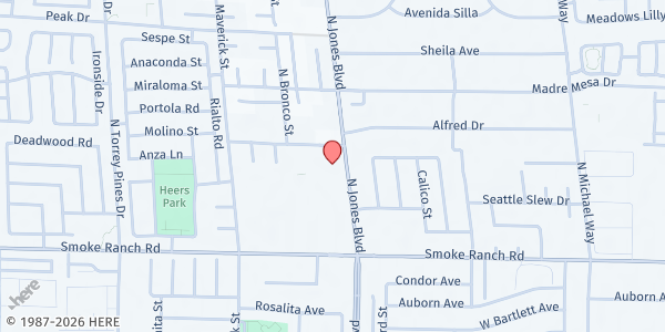 Map showing The Church of Jesus Christ on Jones at 2555 N. Jones Blvd, Las Vegas, NV