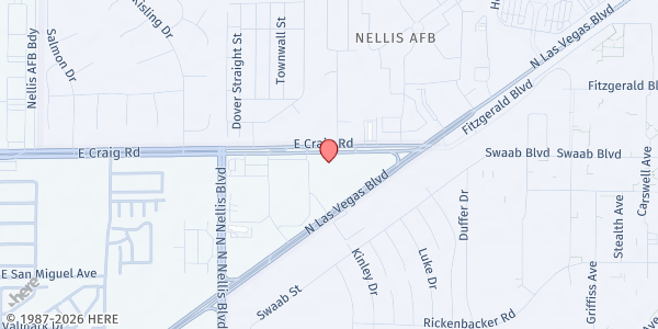 Map showing The Foundation Christian Center at 4337 N. Las Vegas Blvd., Las Vegas, NV