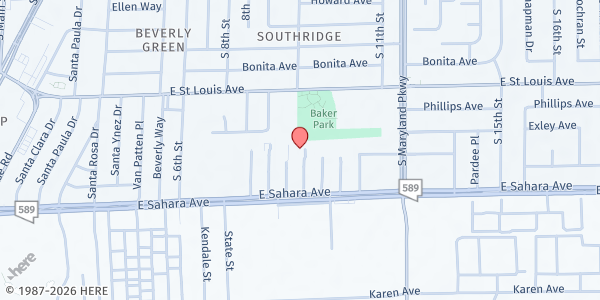 Map showing The Grace Center Food Bank at 968 E Sahara Ave, Las Vegas, NV