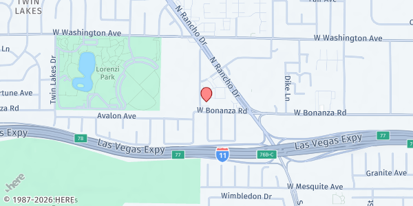 Map showing The Just One Project at 711 N Rancho Dr., Las Vegas, NV