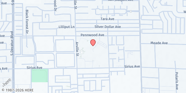 Map showing The Just One Project at Clark High School at 4291 Pennwood Ave., Las Vegas, NV