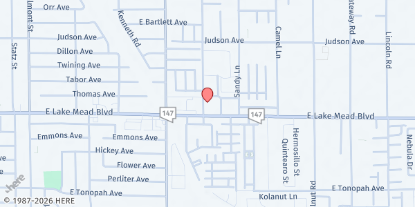 Map showing Unitarian Universalist Congregation at 3616 E. Lake Mead Blvd., Las Vegas, NV