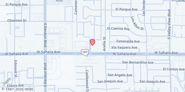 Map showing Valley Vegas Church at 4500 W Sahara Ave, Las Vegas, NV