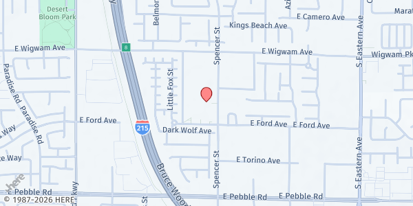 Map showing WALK Church at 8625 S. Spencer St., Las Vegas, NV