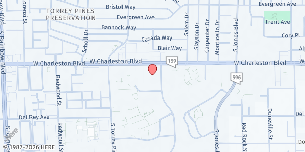 Map showing West Charleston Library at 6301 W. Charleston Blvd., Las Vegas, NV