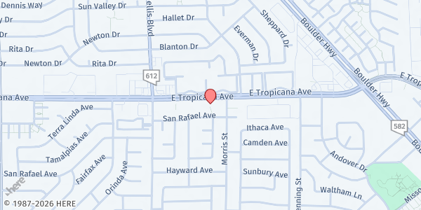 Map showing Whitney Library at 5175 E. Tropicana Ave., Las Vegas, NV