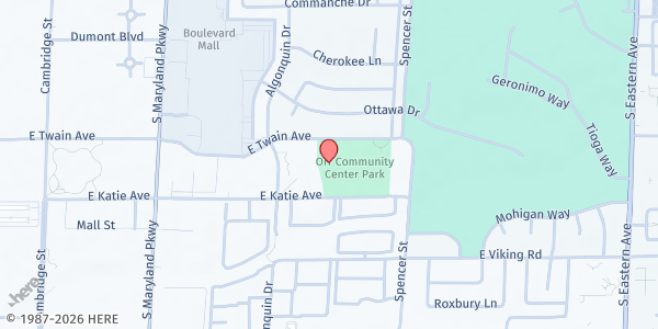 Map showing William E. Orr Middle School at 1562 E. Katie Ave., Las Vegas, NV