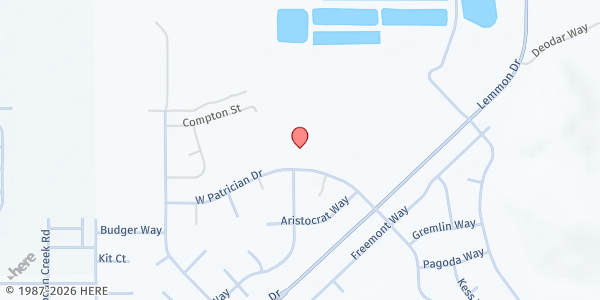 Map showing Lemmon Valley Elementary at 255 W. Patrician Dr, Lemmon Valley, NV