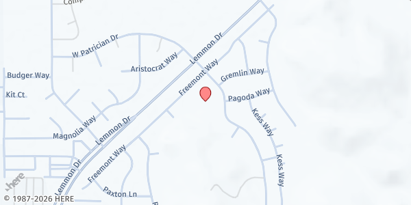 Map showing North Valleys Church of the Nazarene - Mobile Harvest at 310 E. Patrician Dr., Lemmon Valley, NV