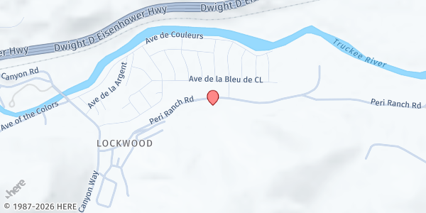 Map showing Hillside Elementary School - Mobile Harvest at 1250 Peri Ranch Rd., Lockwood, NV