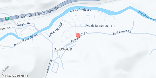 Map showing Lockwood Senior Center at 800 Peri Ranch Rd., Lockwood, NV