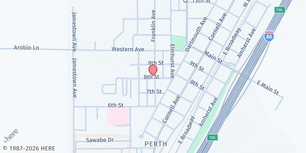 Map showing Lovelock Food Bank at 805 Cornell Ave., Lovelock, NV