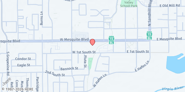 Map showing Family Service - Mesquite at 312 W Mesquite Blvd #7, Mesquite, NV