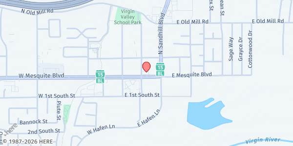 Map showing Mesquite Christian Center at 111 E Mesquite Blvd, Mesquite, NV