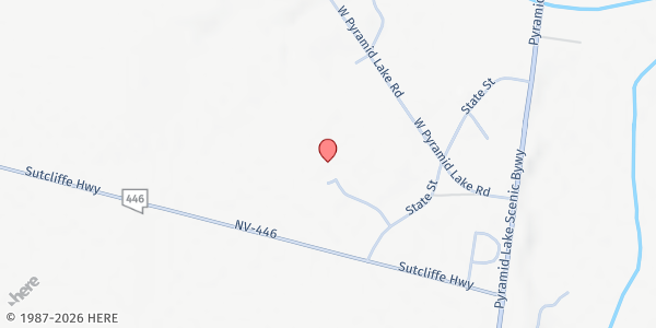 Map showing Pyramid Lake High School at 711 State St, Nixon, NV
