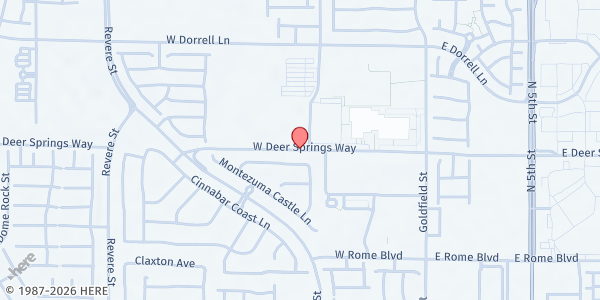 Map showing Aliante Library at 2400 W. Deer Springs Way, North Las Vegas, NV