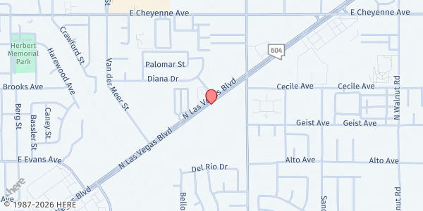 Map showing Broadacres Marketplace at 2930 N. Las Vegas Blvd., North Las Vegas, NV