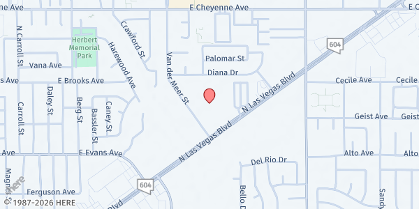 Map showing Cristo Rey St. Viator - The Just One Project at 2880 N Van Der Meer St., North Las Vegas, NV