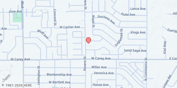 Map showing First African Methodist Episcopal Church (FAME) at 2450 Revere St., North Las Vegas, NV