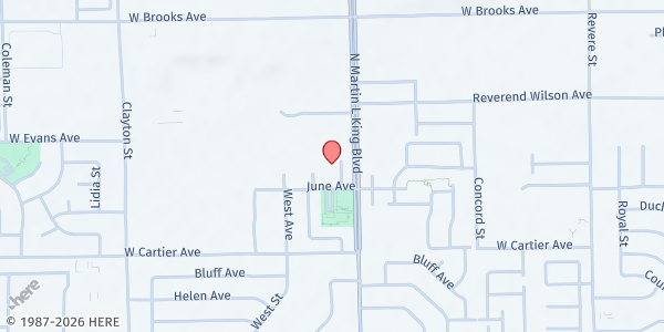 Map showing Greater Most High Church at 2717 York Ave., North Las Vegas, NV