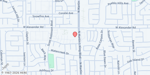 Map showing Home Sweet Home at 3925 N. Martin Luther King Blvd., North Las Vegas, NV