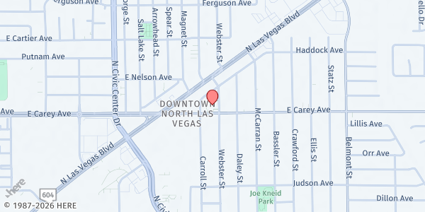 Map showing James Boys and Girls Club at 2530 E. Carey Ave., North Las Vegas, NV