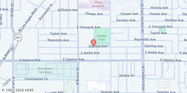 Map showing JD Smith Middle School at 1880 E. Stanley Dr., North Las Vegas, NV