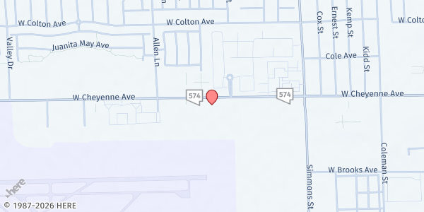 Map showing Lighthouse Charities at 3435 W. Cheyenne Ave., Ste. 103, North Las Vegas, NV