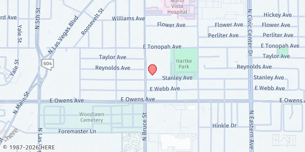 Map showing Neighborhood Recreation Center at 1638 N. Bruce St., North Las Vegas, NV