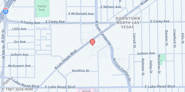 Map showing North Las Vegas City Hall Library at 2250 N. Las Vegas Blvd., North Las Vegas, NV