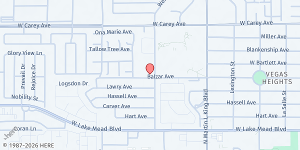Map showing Portals to Glory COGIC at 2301 Comstock Dr, North Las Vegas, NV