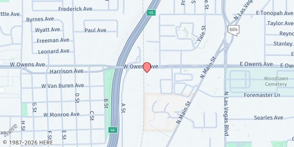 Map showing Salvation Army - Las Vegas Meal Site at 35 W Owens Ave., North Las Vegas, NV