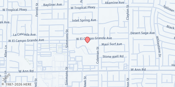 Map showing St. John Neumann Catholic Church at 2575 W El Campo Grande Ave., North Las Vegas, NV