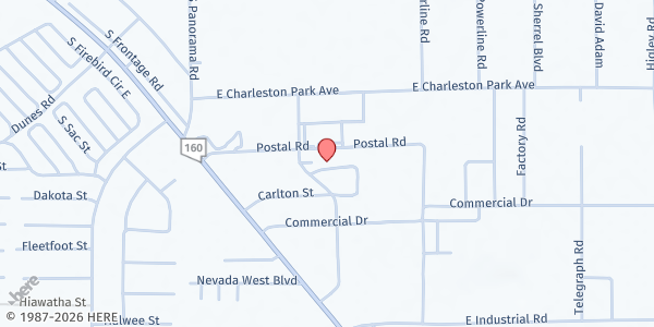 Map showing Joy Divine Community Church at 1161 S. Loop Rd., Pahrump, NV