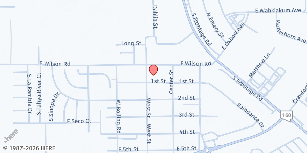 Map showing Pahrump Community Church at 1061 E Wilson Rd, Pahrump, NV