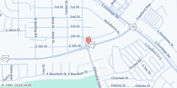 Map showing Pahrump Valley United Methodist Church at 1300 State 372, Pahrump, NV