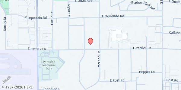 Map showing Centro de Adoracion at 2900 E Patrick Ln., Paradise, NV