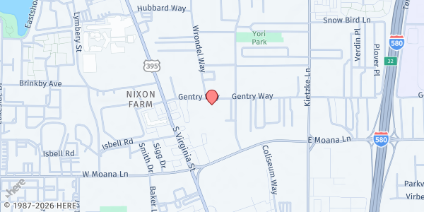 Map showing Bailey Charter Elementary School at 210 Gentry Way, Reno, NV