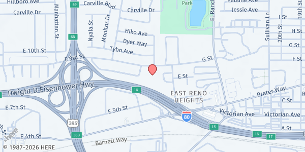 Map showing Boys & Girls Club of Truckee Meadows at 2680 E 9th St, Reno, NV