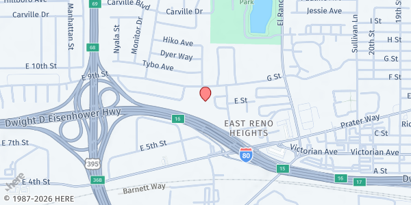 Map showing Boys & Girls Club of Truckee Meadows at 2680 E. 9th St, Reno, NV