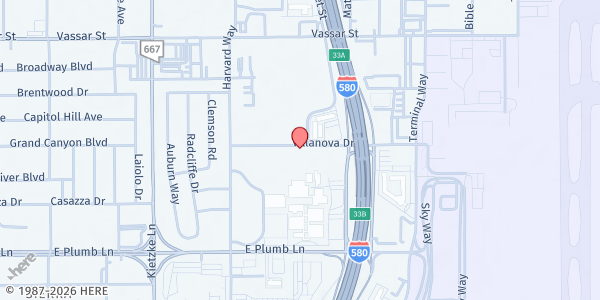 Map showing Central FRC at 1950 Villanova Dr., Reno, NV