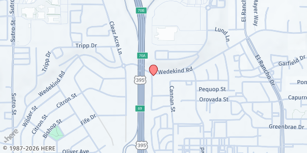 Map showing Community Gardens Apartments at 2330 Wedekind Rd, Reno, NV