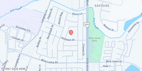 Map showing Dodson Elementary at 4355 Houston Dr., Reno, NV