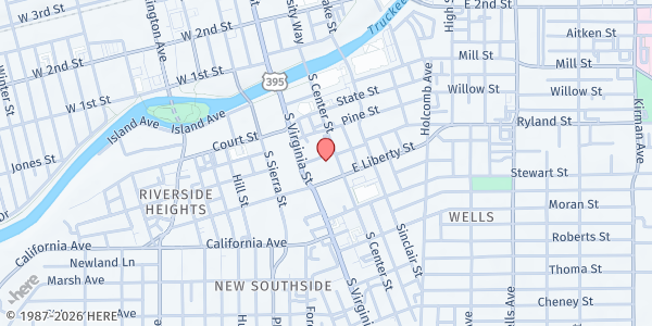 Map showing Downtown Library School at 301 S Center Street, Reno, NV