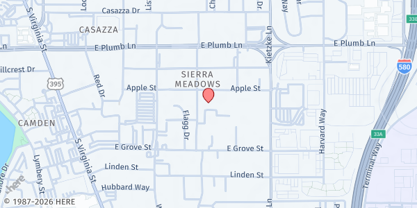 Map showing Echo Loder Elementary School at 600 Apple St., Reno, NV